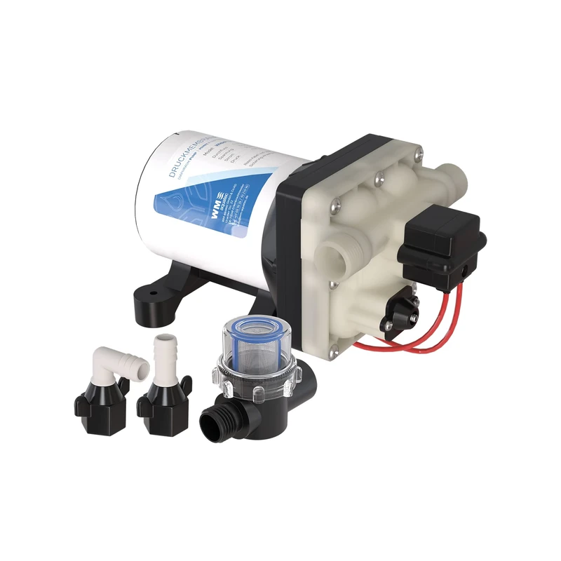 WM aquatec WMMP12-116 Pressure Diaphragm Pump with High Flow Rate with Pulsation-free Operation - Automatic Drinking Water Pump Suitable for Motorhomes, Caravans, Boats and Much More - Made in Germany