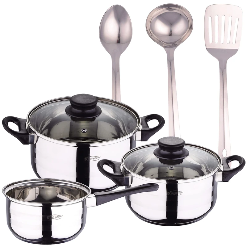 Kitchen Battery Pack 5 Pieces + Set of 3PC Kitchen Tools in Stainless Steel