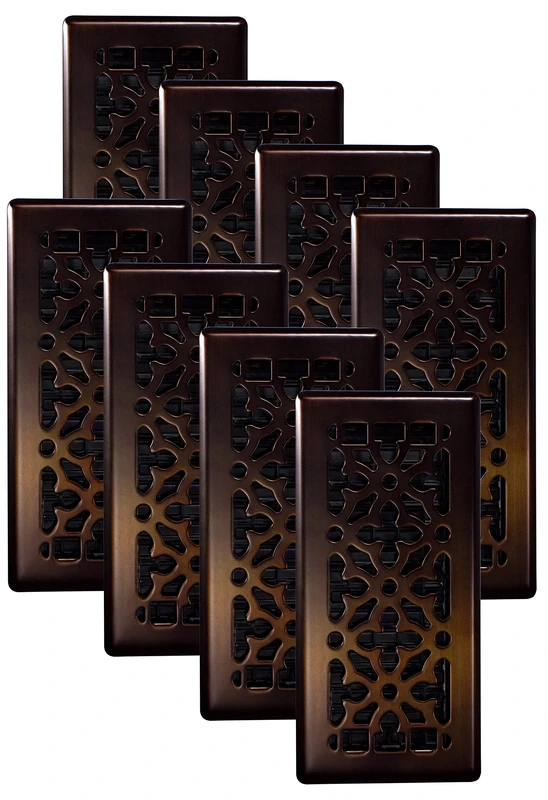 Decor Grates AGH410-RB-8 Gothic Floor Register 4x10 Inches, 8 Pack, Rubbed Bronze Finish