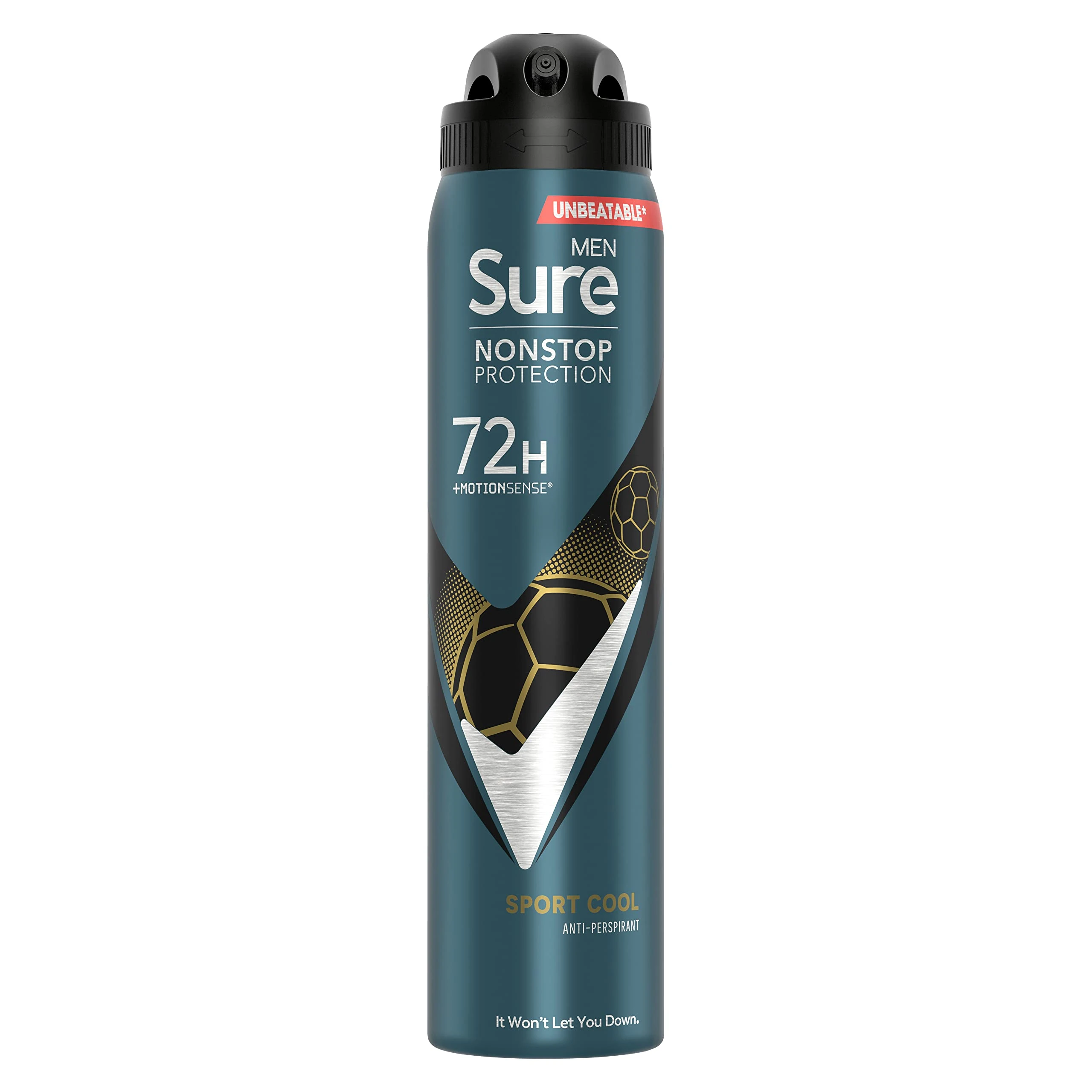Sure Men Sport Cool Nonstop Protection MotionSense technology anti-perspirant deodorant spray Anti-perspirant Deodorant Aerosol 72h protection against sweat and odour, 250 ml