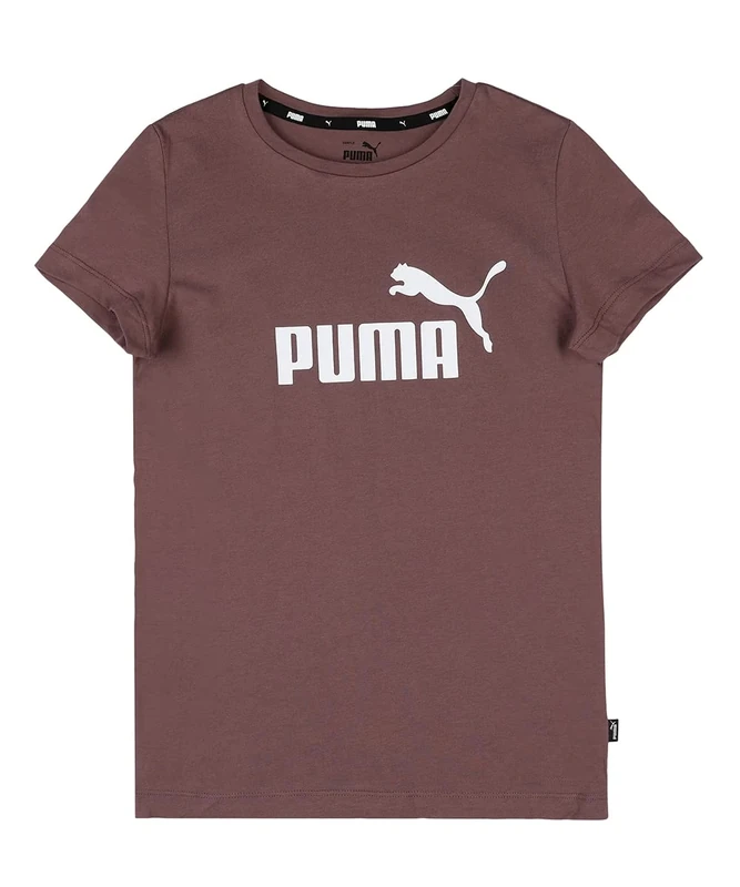 PUMA ESS Logo Tee G Dusty Plum - Sustainable Cotton Crew Neck
