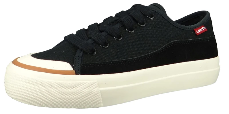 Levi's Women's Square Low Sneakers, Regular Black, 7 UK