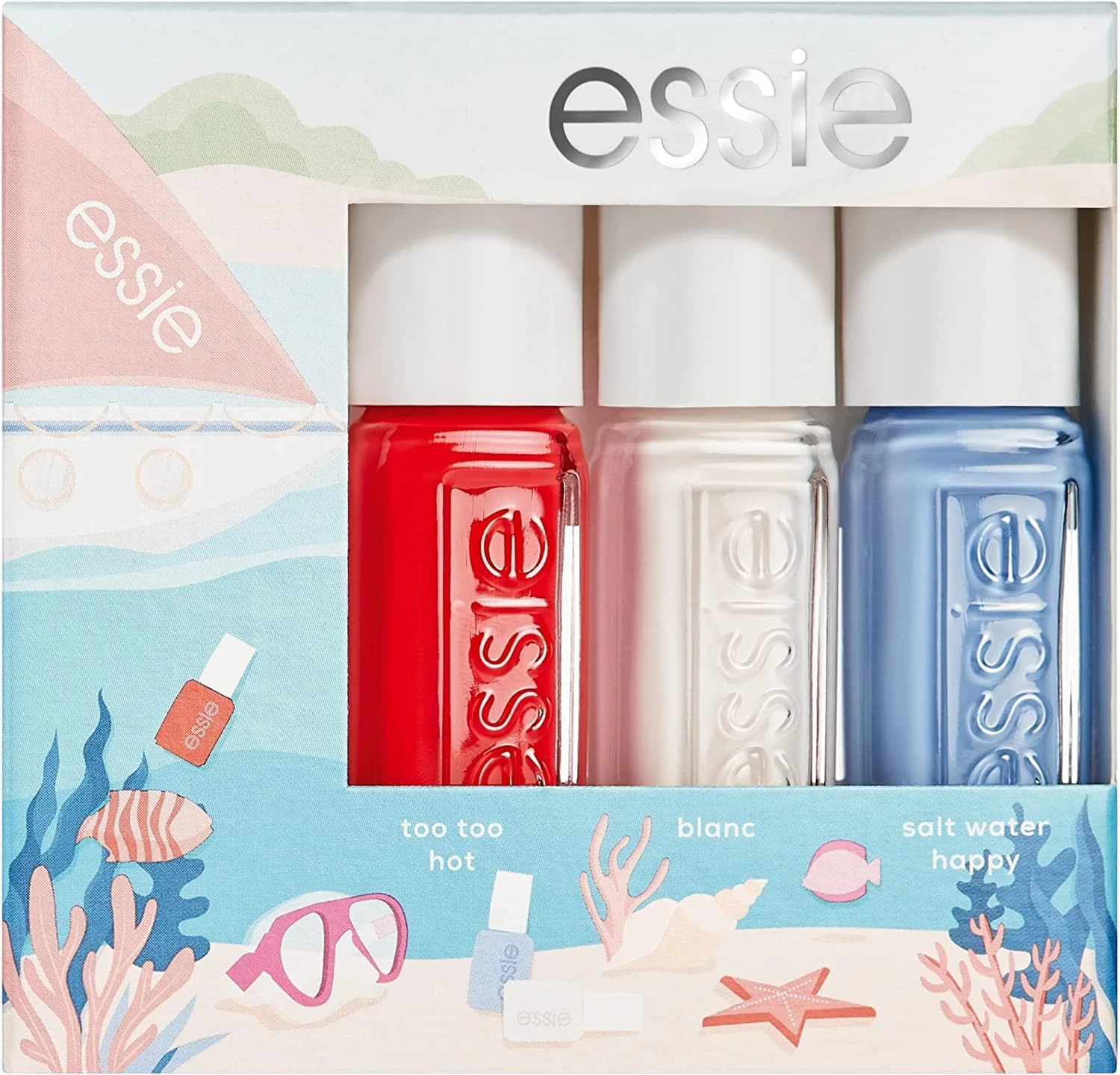 Essie Under the Sea Nail Polish Set of 3 Mini Nail Polishes - Under the Sea Shades