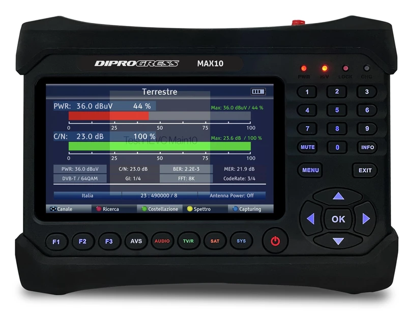 DIPROGRESS DVB-T2 DVB-S2 HEVC Field Meter 10-Bit DCSS - DPMAX10