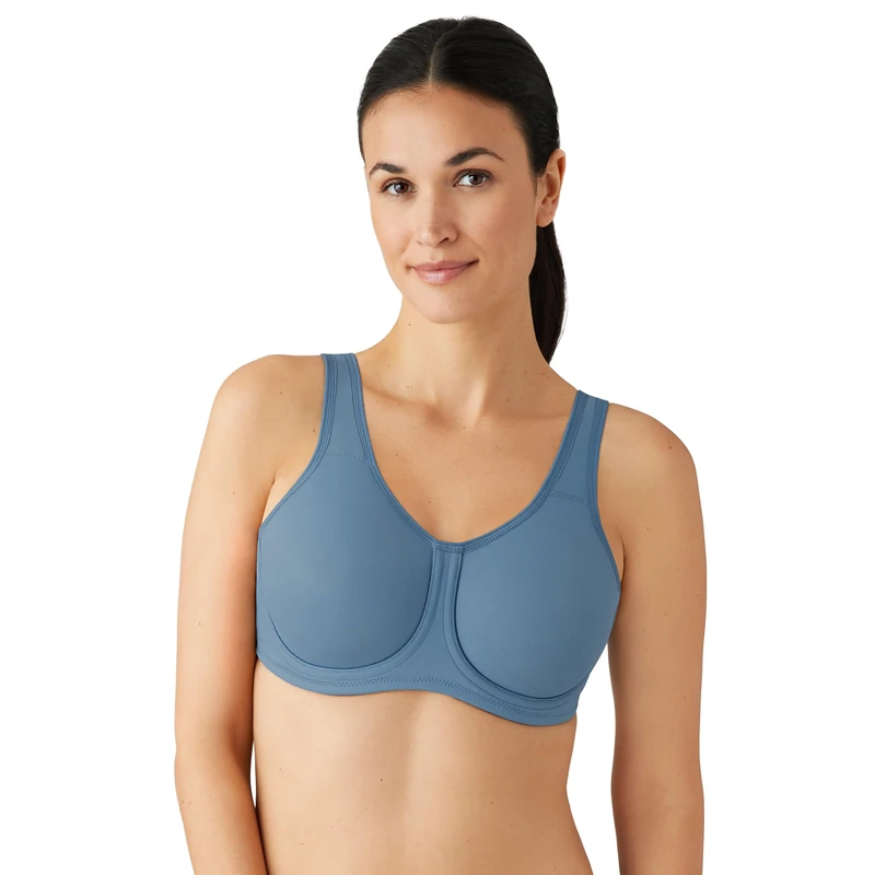 Wacoal Women's Sport Full Figure Underwire Bra, Opaque, Provincial Blue, 32D