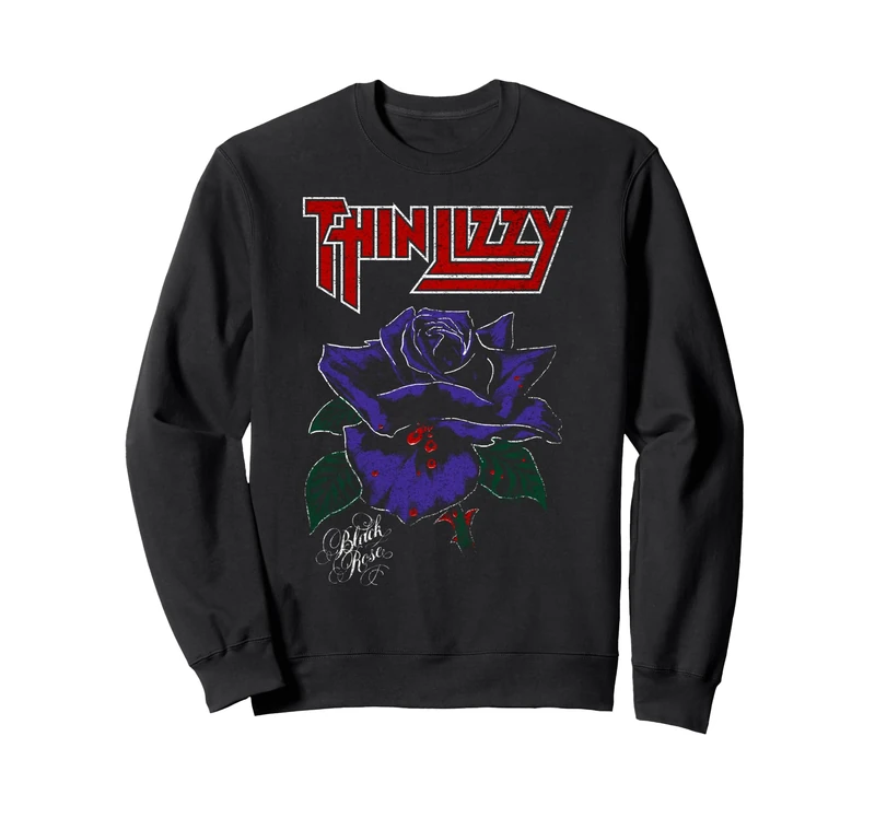 Thin Lizzy Black Rose Color Sweatshirt