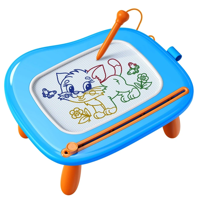 KOKODI Toddler Toys - Magnetic Drawing Board & Writing Tablet for 1-3 Year Old Boys & Girls - Educational Travel Toy for Christmas & Birthday Gift(Blue)