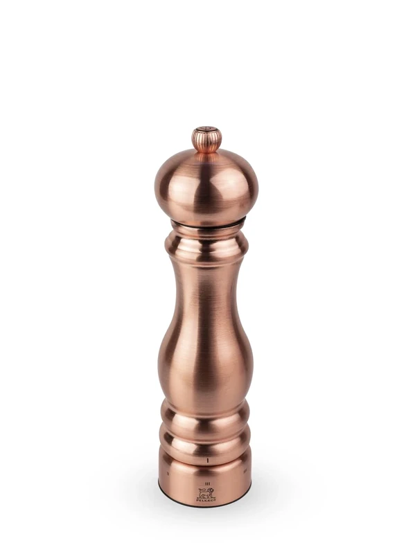 PEUGEOT - Paris Chef u'Select 22 cm Pepper Mill + Pepper Included - Made of Stainless Steel - 6 Predefined Grind Settings - Made in France - Copper Colour
