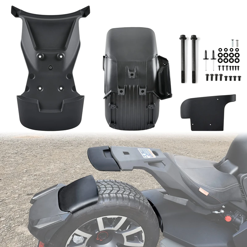 SAUTVS Rear Fender for Can Am Ryker, Rear Mud Flaps Mud Guards Rally Fender for Can-Am Ryker 600 900 Sport & Ryker Rally Edition All Models Accessories (3PCS, Replace 219400963)