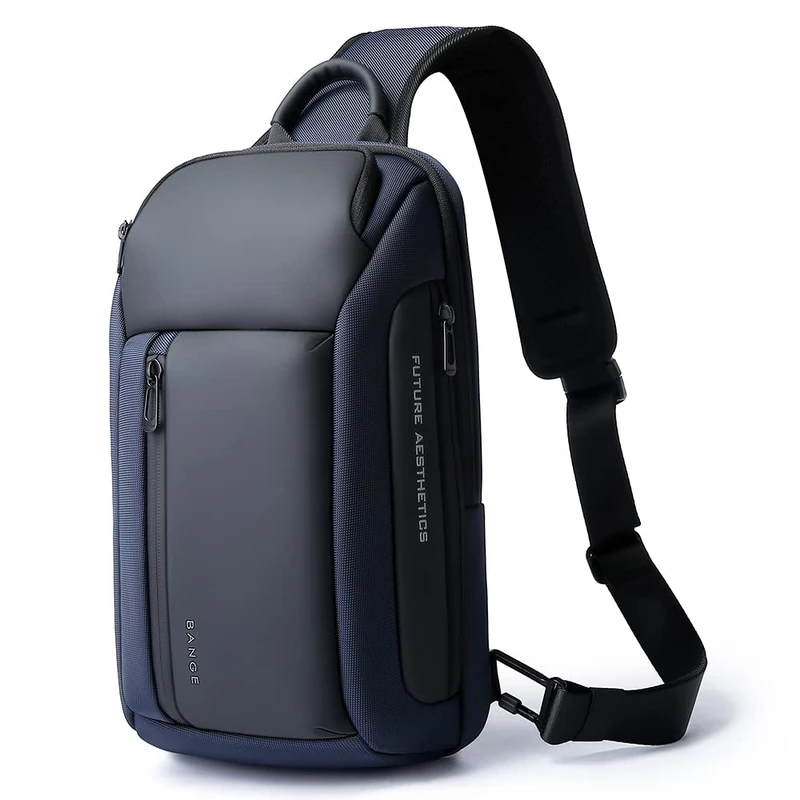 BANGE Sling Bag, Waterproof Men's Chest Bag Shoulder bags Crossbody Sling Backpack for Men……, 7566blue, Sling Backpacks