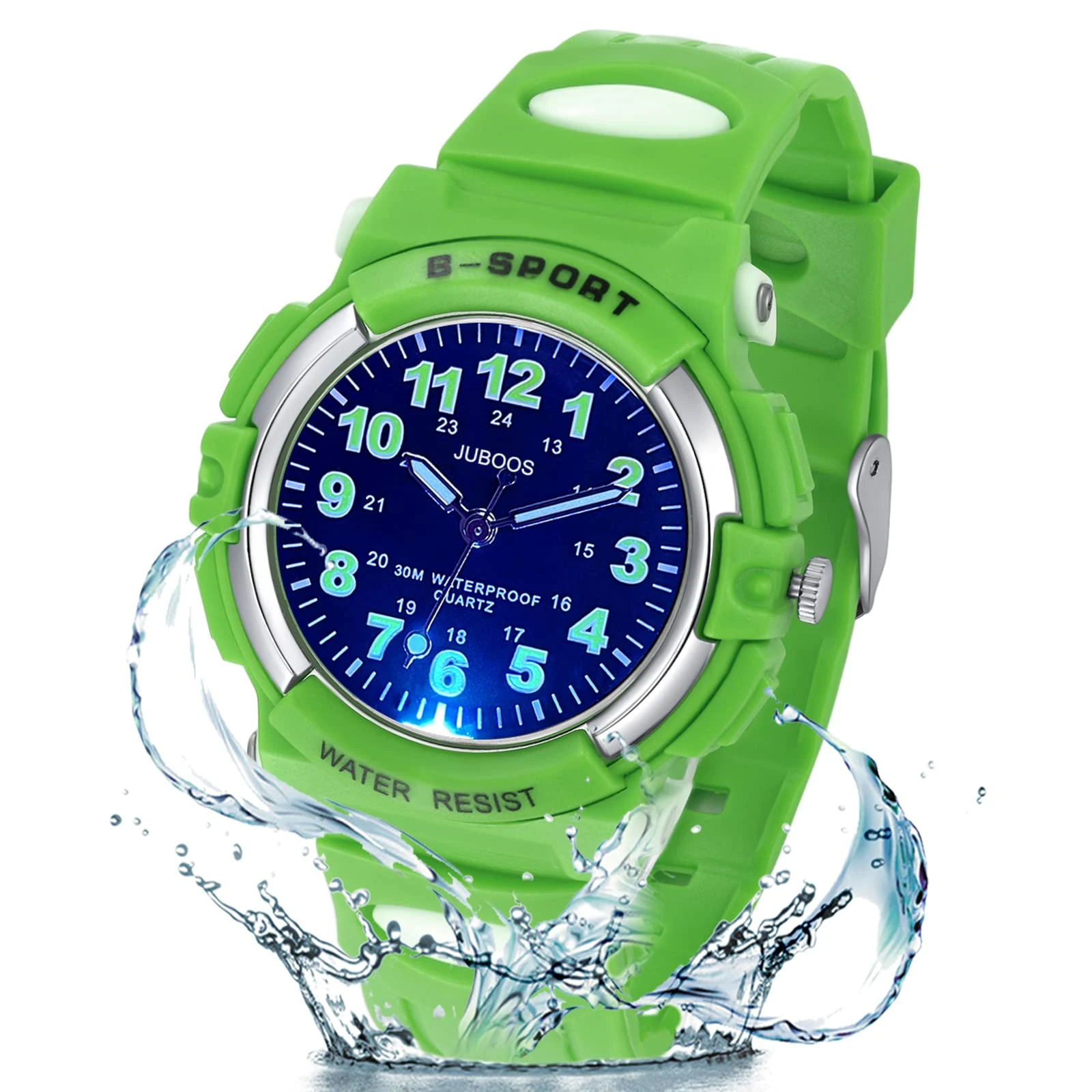 Juboos 7 Color Kids Watches,Children Analogue Quartz Watch for Boys Girls Kids Waterproof Time Teach Watches, Sport Outdoor Wrist Partner 5-16