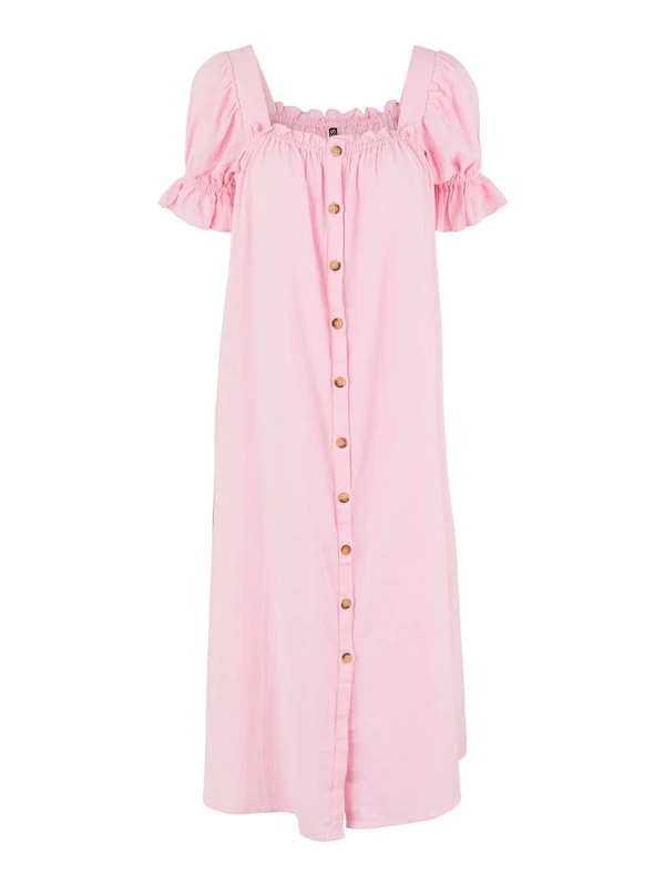 PIECES Women's Pcvanessa SS Dress Bc, Prism Pink, XS