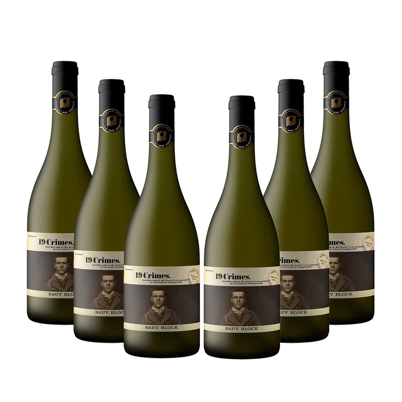 19 Crimes 'Sauv Block' - Sauvignon Blanc White Wine Case of 6 x 75cl from South Eastern Australia