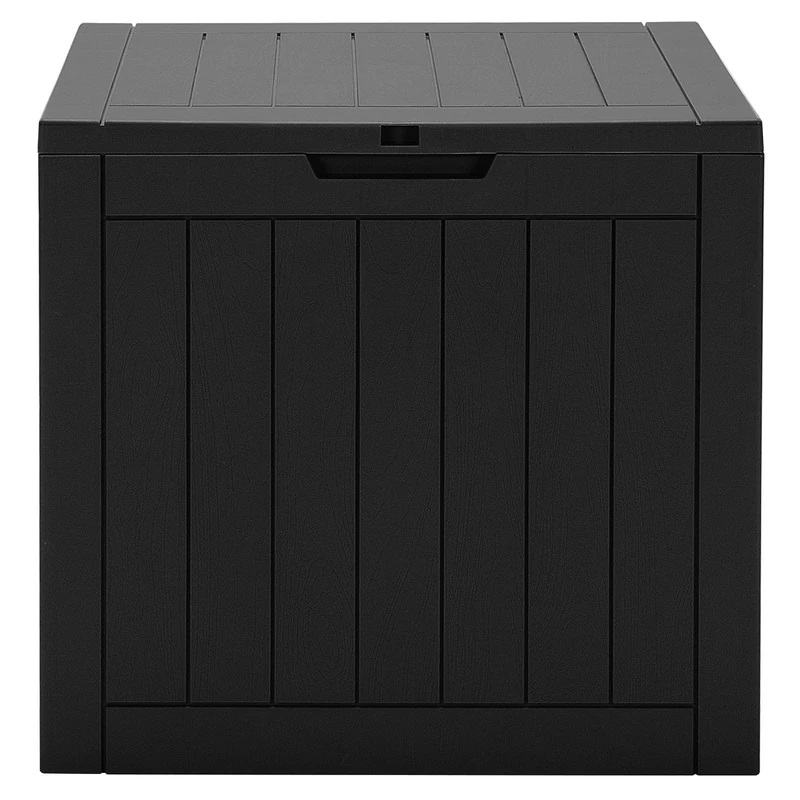 GiantexUK Garden Storage Box, Outdoor Large Deck Box with Lockable Lid, Waterproof Chest Container for Patio Cushions and Gardening Tools (Black)