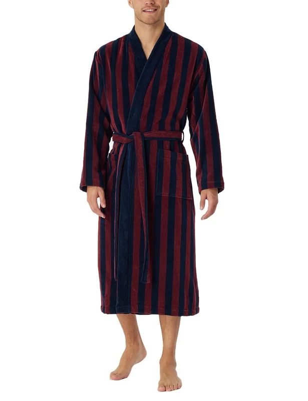 Schiesser Men's Bathrobe Soft Velour 125 cm Length Organic Cotton