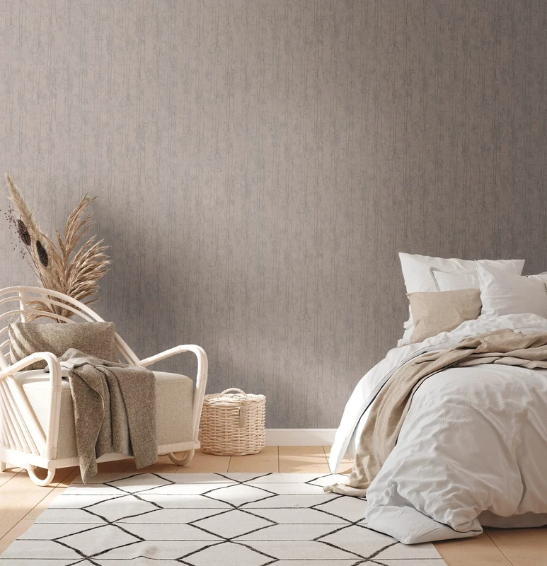 A.S. Création Hygge 386145 Scandinavian Pampas Grass Taupe Wallpaper 10.05 x 0.53 m Made in Germany