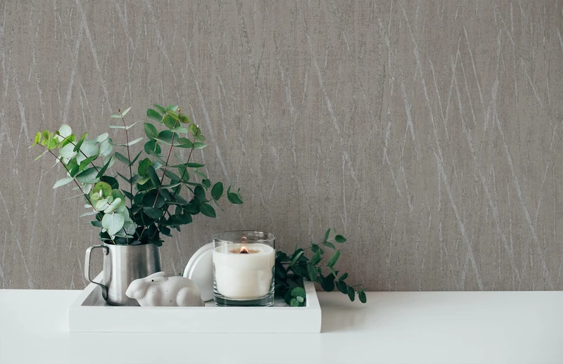 A.S. Création Hygge Skandi 385988 Textured Non-Woven Wallpaper Metallic Effect Taupe Grey 10.05 x 0.53 m Made in Germany