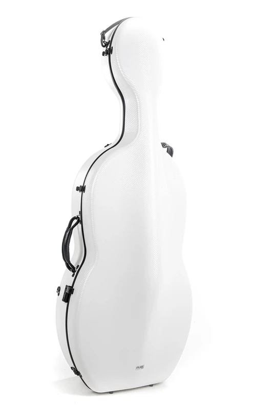 GEWA Cello Case Polycarbonate 4/4 white with backpack straps, side handle and rollers/wheels (Rolly)