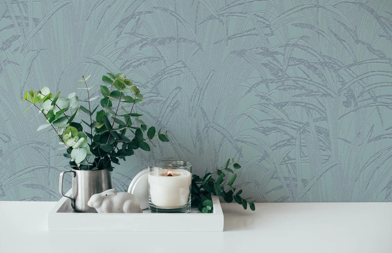 A.S. Création Hygge 386004 Non-Woven Wallpaper Swedish Blue Metallic Effect 10.05 x 0.53 m Made in Germany