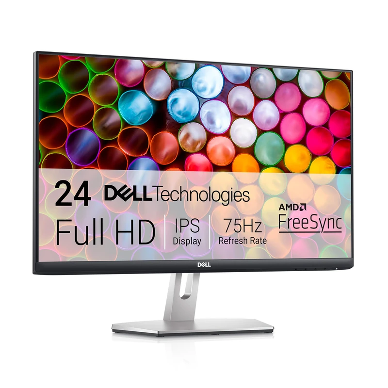 Dell S2421H 24 Inch Full HD (1920x1080) Monitor, 75Hz, IPS, 4ms, AMD FreeSync, Built-in Speakers, Ultrathin Bezel, 2x HDMI, 3 Year Warranty, Silver