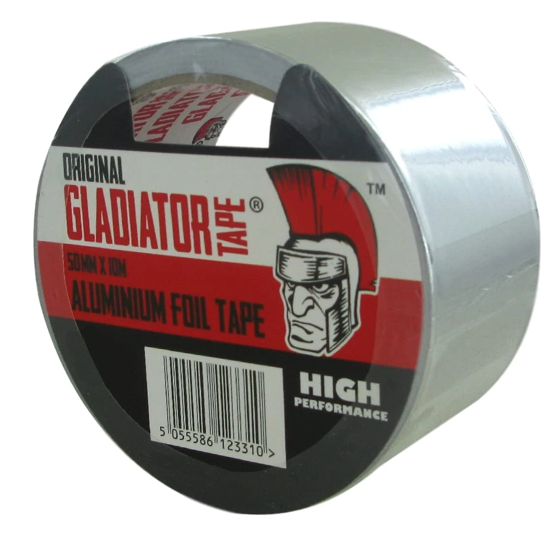 Gladiator® Aluminium Tape (50mm x 10m) | Highly Adhesive Aluminium Foil Tape, Insulation Tape For Insulating And Sealing Ducts | Heat Resistant | Silver