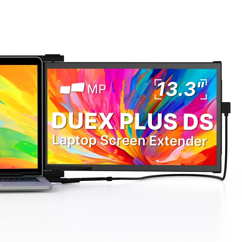 Mobile Pixels - Duex Max (Grey) - Portable Laptop Monitor, 13.3'' Full HD IPS Display, Compatible with Windows/Mac/Chromebook, Lightweight and Easy to Use - Experience Unmatched Productivity