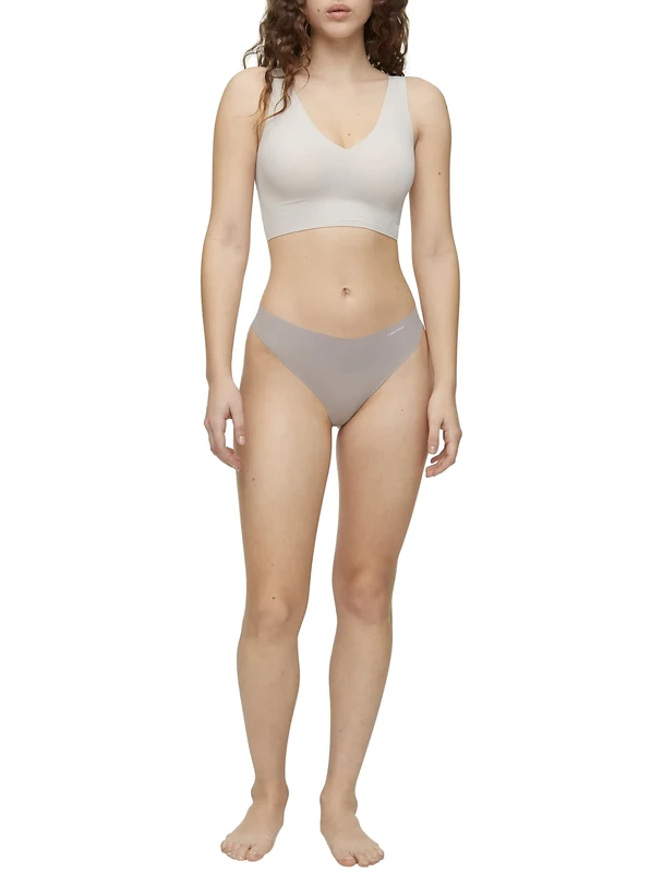 Calvin Klein Women's Invisibles Comfort Seamless Lightly Lined V Neck Bralette Bra, Ocean Storm, S