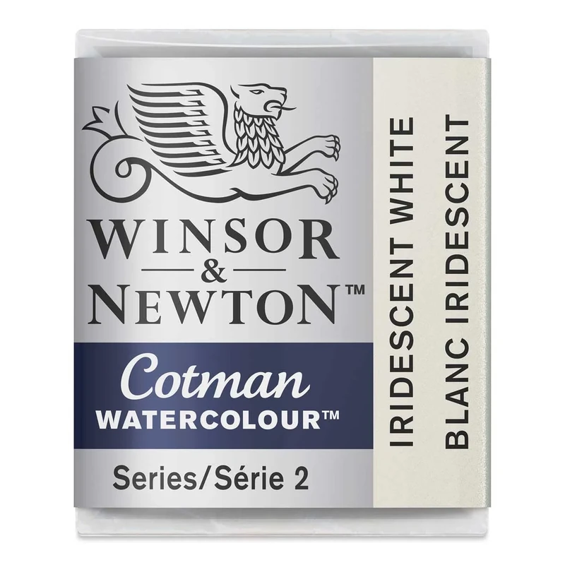 Winsor & Newton Cotman Metallic Watercolour Paint, Iridescent White, Half Pan, Vibrant High Quality Pigments