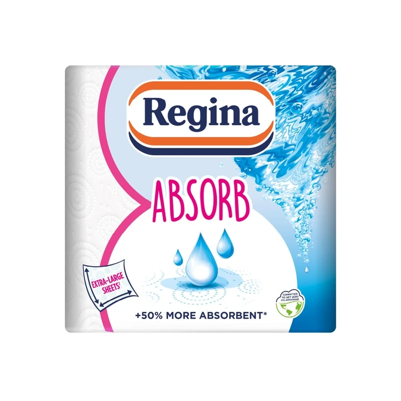 Regina Absorb Kitchen Towels – 2 Rolls Per Pack, Super Absorbent 2-ply Kitchen Towels, 75 Sheets Per Roll, Extra-large Sheets, 50percent More Absorbent Than Previous XXL Products, Easy Open Pack