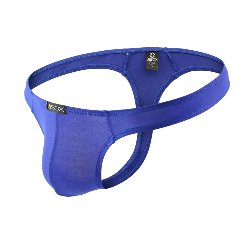 Drelaar Men's Soft Modal T-back Sexy Low Rise Underwear Thongs Large Blue