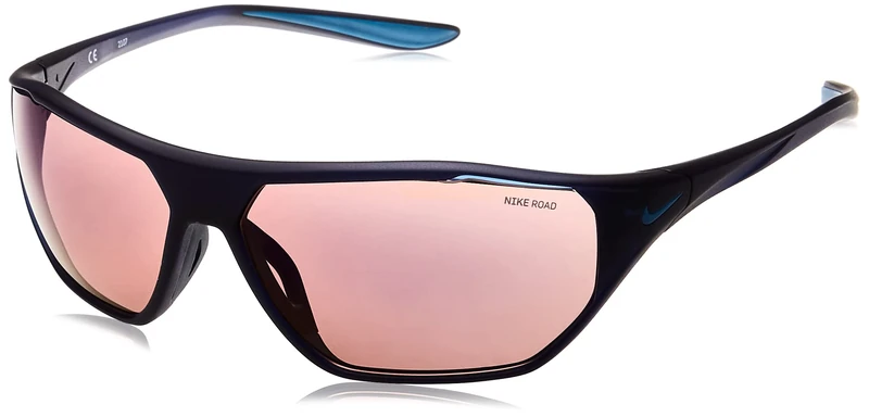 NIKE Unisex NIKE AERO DRIFT E DQ0999 Sunglasses, MATTE MIDNIGHT NAVY/ROAD/BLUE, 65
