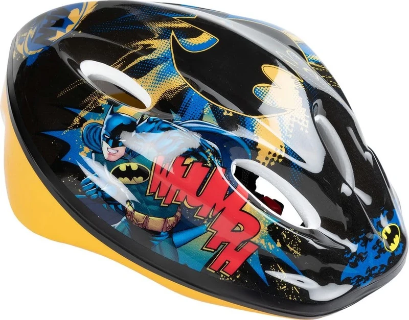 Batman Children's Cycle Helmet Bike Bicycle 52-56 cm Superheroes Man Bat Protection Yellow Black