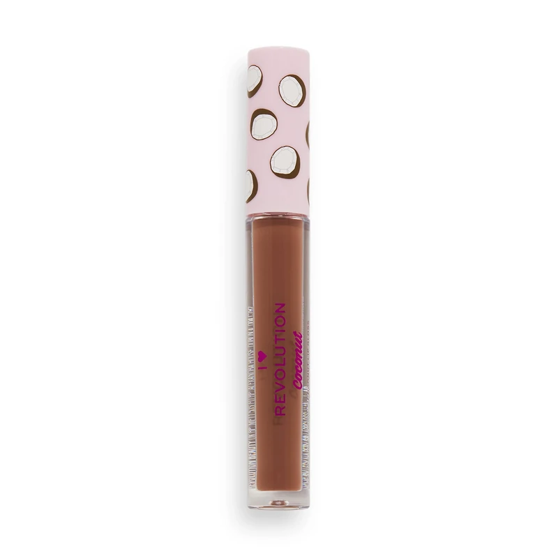I Heart Revolution, Tasty Coconut Lipgloss, Hydrating & Non-Sticky Coconut Scented Formula, Coconut Cookie, Brown, 2.2ml