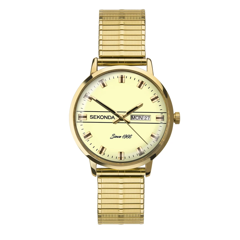 Sekonda Men's Watch, Cream Dial with Stainless Steel Expander Bracelet 1952
