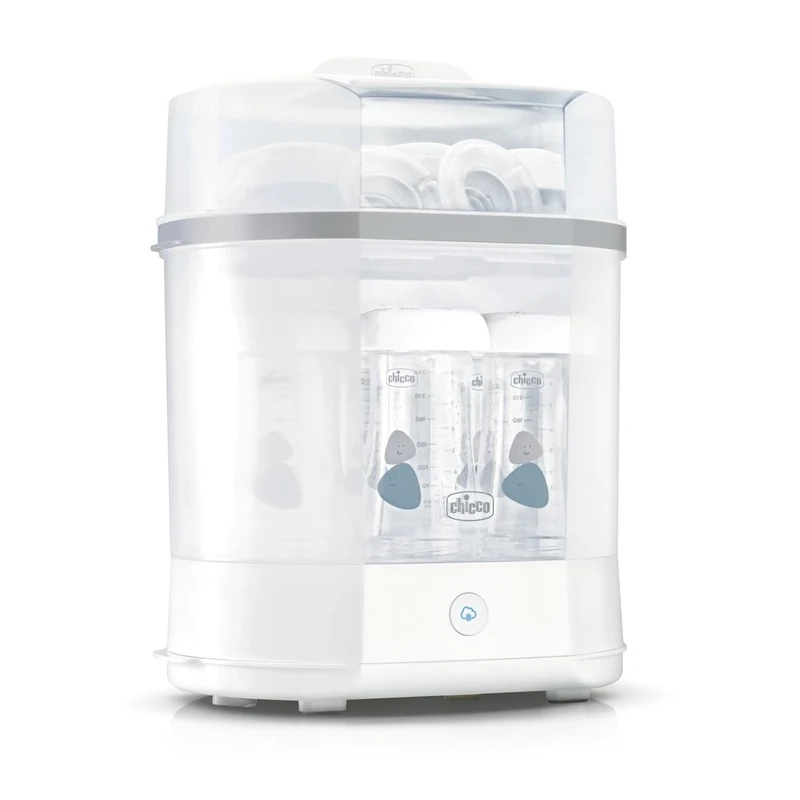 Chicco, Baby Bottle Sterilizer, Electric Sterilizer, Breast Pump and Teat with 3 Configurations and Automatic Shut-Off, Microwave-Friendly, Sterilising Up to 6 Bottles of 330 ml, White
