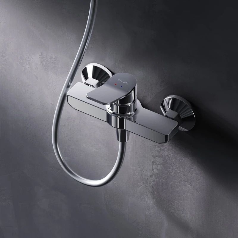 AM.PM X-Joy FXA20000 Water Saving Shower Mixer for Bathroom, Scratch Resistant Shower Faucet, No Spout, Easy to Clean, Chrome