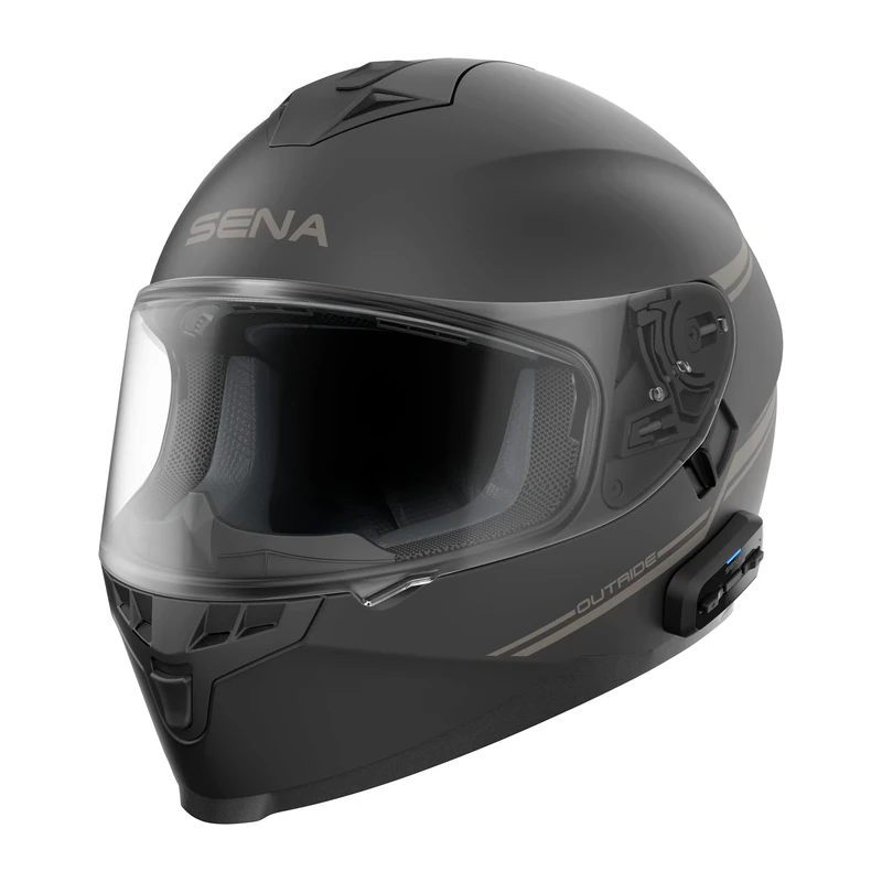 Sena OutRide ECE Full Face Motorcycle Helmet with Integrated Bluetooth Intercom and Smartphone Connectivity (Matte Black, XXL)