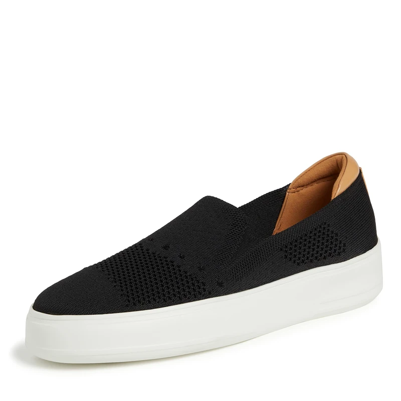 Dearfoams Women's Lightweight Comfort Walking Sophie Slip-on Sneaker, Black, 5 UK