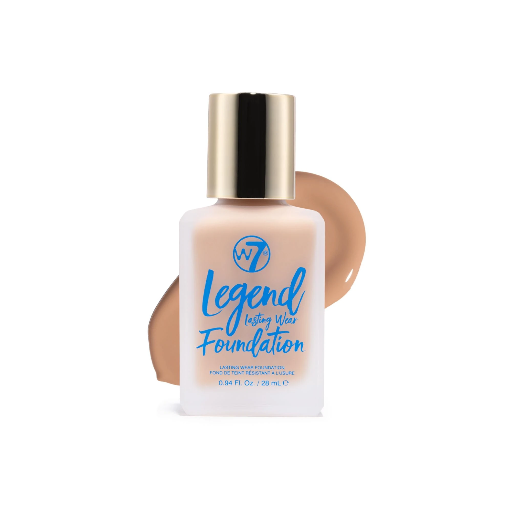 W7 Legend Foundation - Creamy Liquid Foundation for Poreless, Semi-Matte Medium Coverage - 28ml (Toffee)