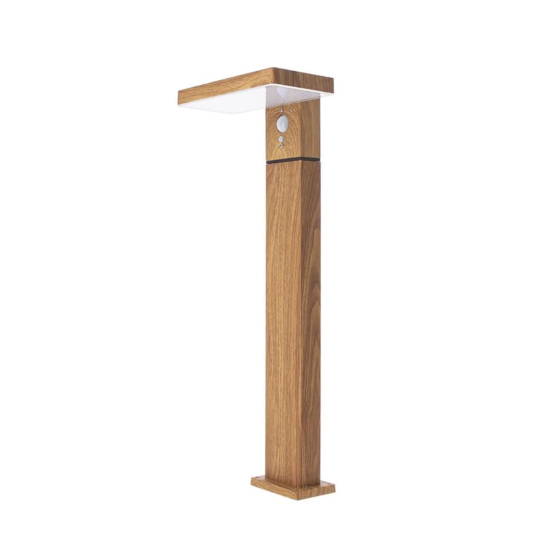 Xanlite SO1911W Xanlite-SO1911W Solar Terminal-600 Lumens-IP44-Motion Detector-3 Operating Modes-Neutral White-Aluminium + Plastic-Wood Finishes, Black
