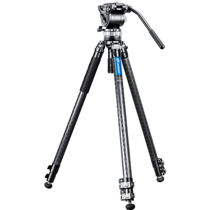 Leofoto - Manba - Carbon Tripod For Cameras - Load capacity of 10kg - Extendable Feet - Min. Height of 31 cm to a Max. Height of 168 cm - LVM-323C + BV-15