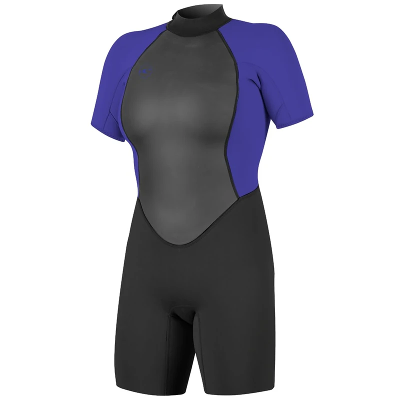 O'Neill Women Reactor II 2mm Back Zip Shorty Wetsuit - Black Cobalt - 16