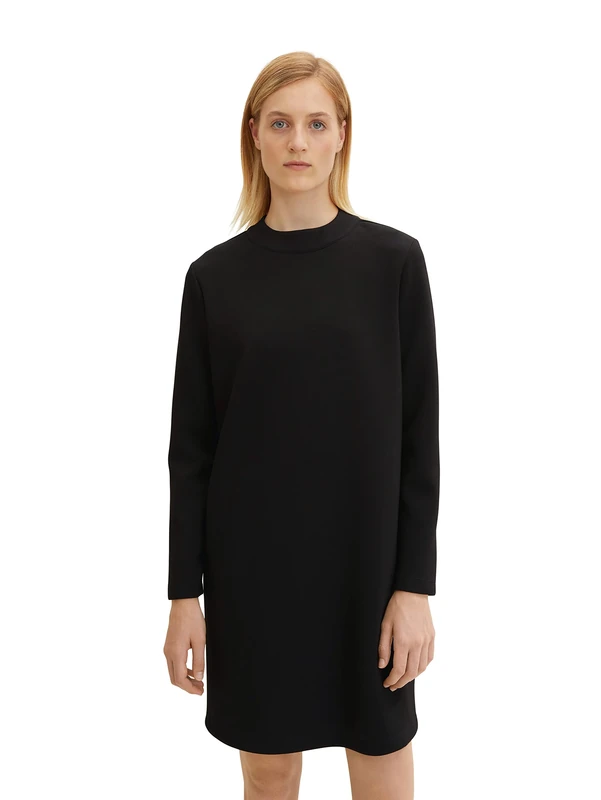 TOM TAILOR Ladie's 1034555 Basic Dress, 14482-Deep Black, 38