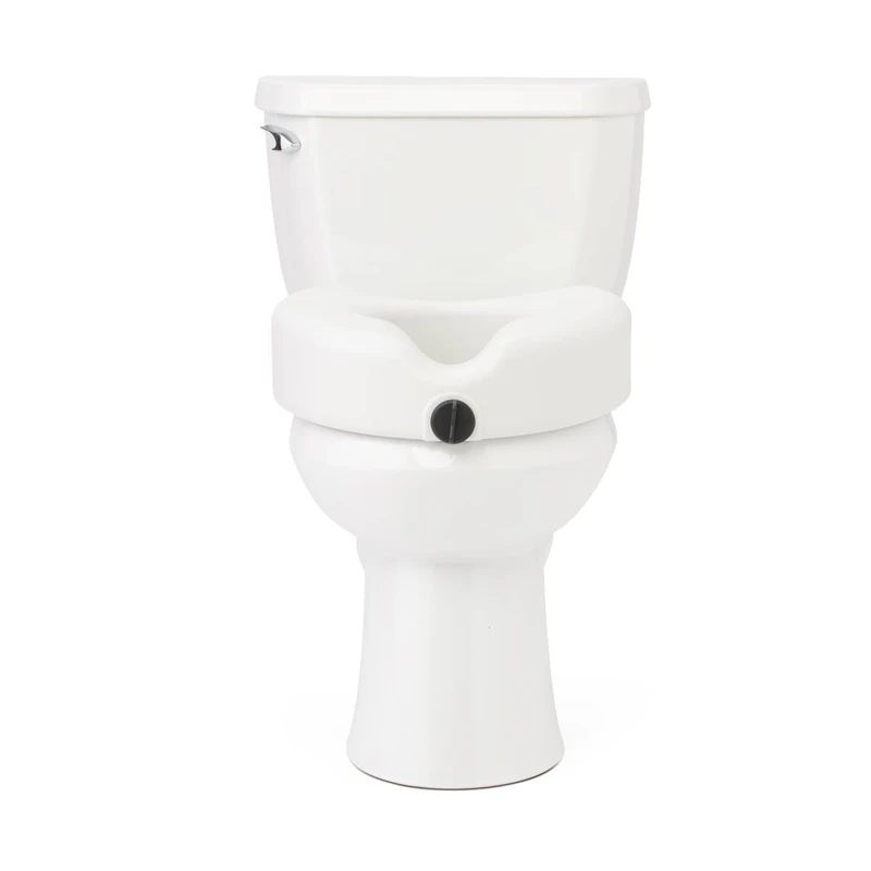 Medline Locking Elevated Toliet Seat, with Arms, White, 5"