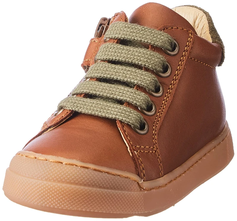 Naturino Kids and Boys Lovan Zip Trainers, Brown Leather, 20 EU - Image 1