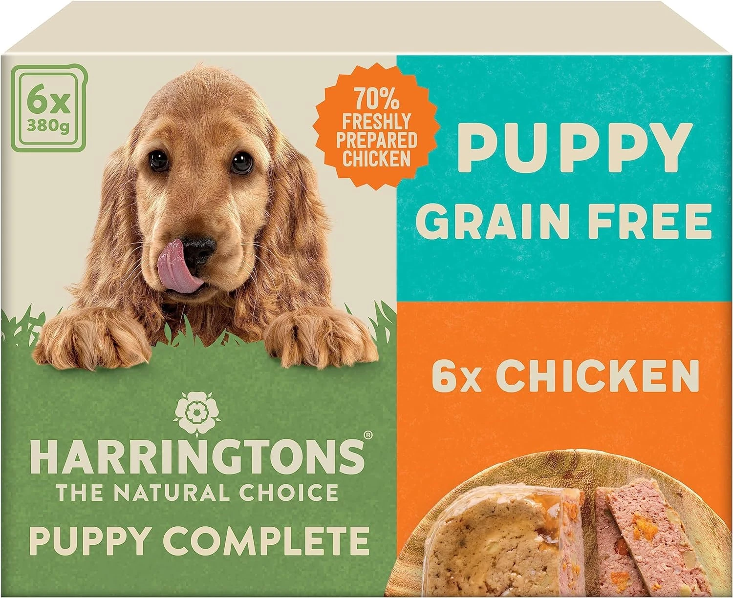 Harringtons Complete Wet Tray Fresh Puppy recipe 6x380g - Chicken & Farm growing veg,packaging may vary