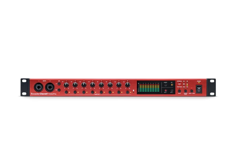 Focusrite Clarett+ OctoPre Professional Quality 8-in/8-out ADAT Mic Preamp for Music Production, with High Dynamic Range, Ultra-low Noise, and All-analogue Air