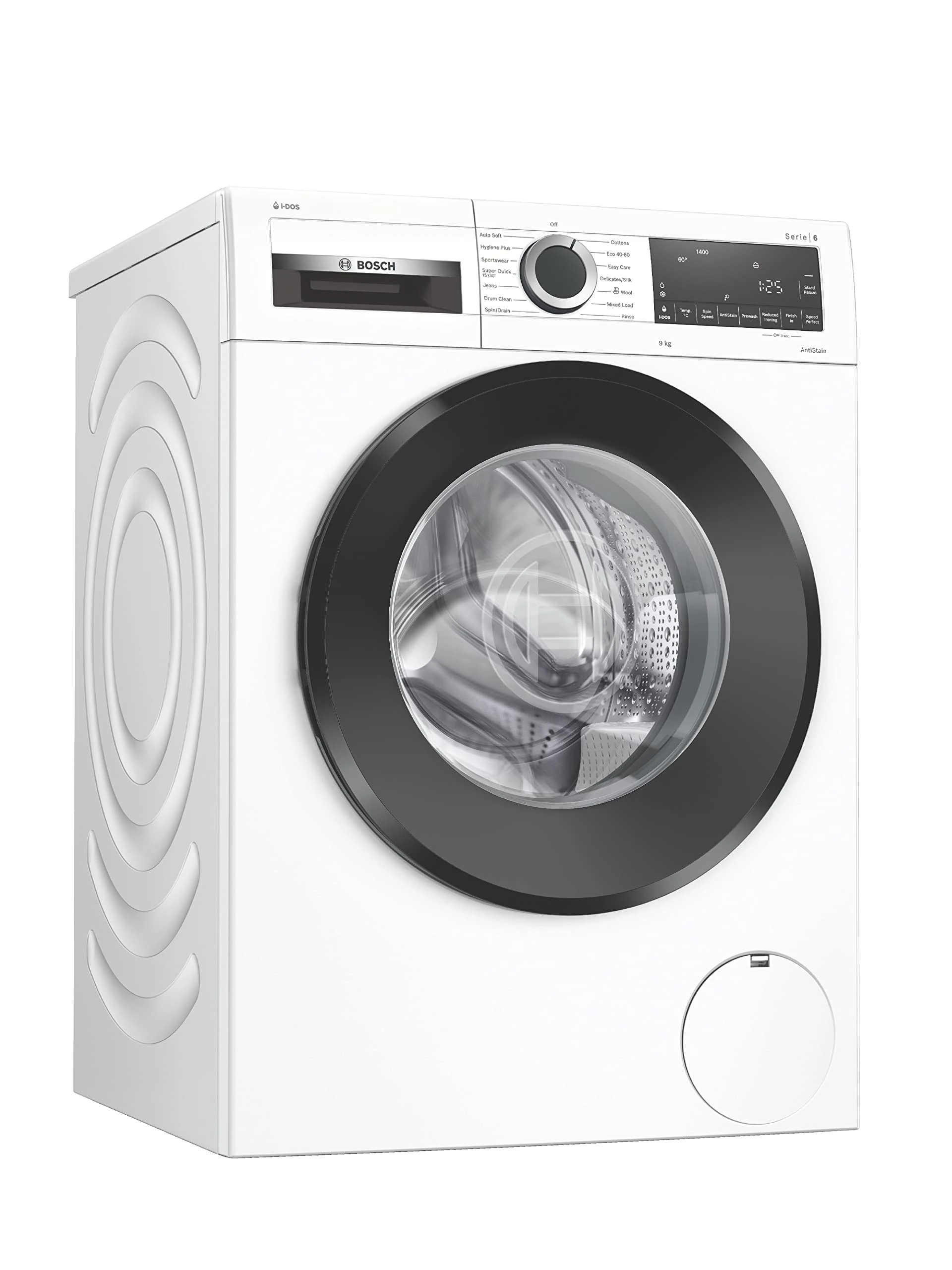 Bosch Home & Kitchen Appliances WGG244A9GB Washing Machine with 9kg Capacity, automatic dosing with i-DOS, AntiStain, ActiveWater Plus, EcoSilence Drive, White, Serie 6, Freestanding, 9 kg