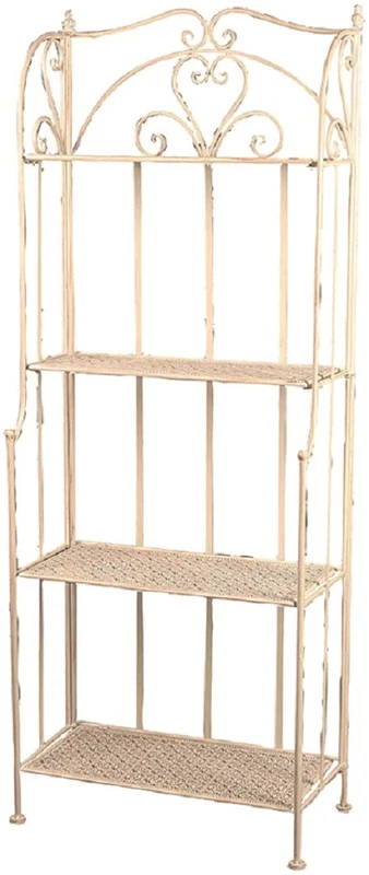 Vigor Wrought Iron Shelf White 4 Floors - Image 1