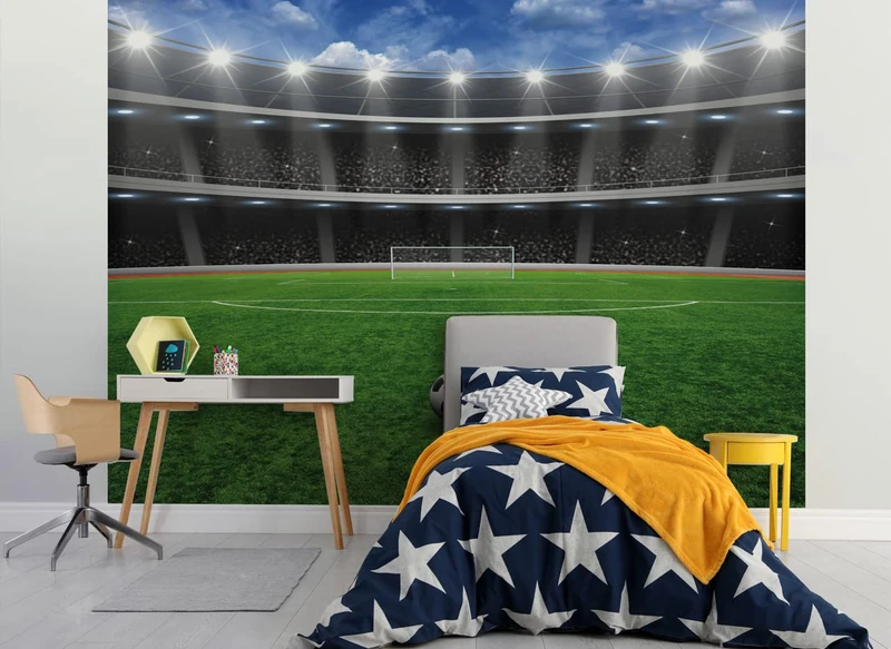 Walltastic Football Crazy Wallpaper Mural, FSC Paper, Multi, 8 feet High x 10 feet Wide, 1 Size - Image 1